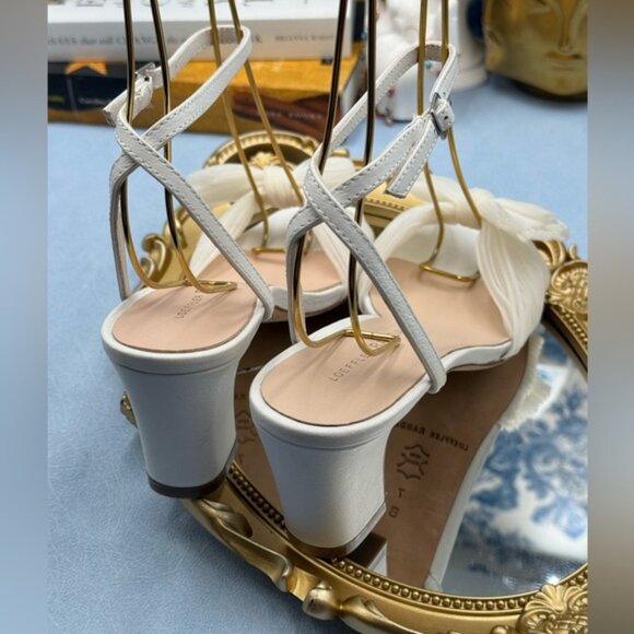 🆕 LOEFFLER RANDALL 🧿 NWOT Kimora White Pleated Bow Heel, Sz 6 - Picture 12 of 16
